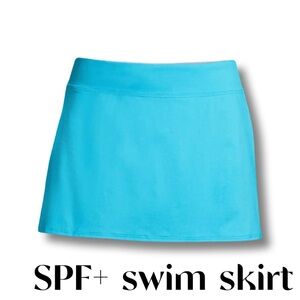 Lands' End Women's Plus Size Tummy Control Swim Skirt - Blue NEW IN PACKAGE